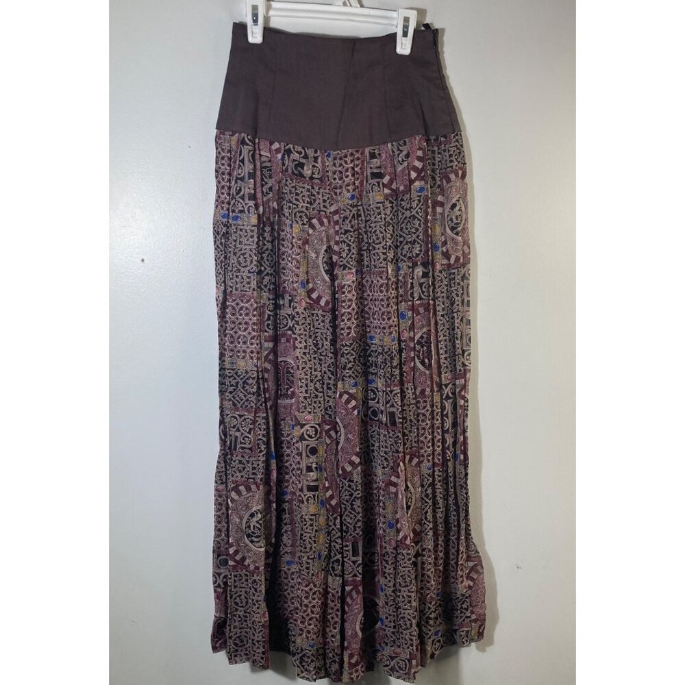 Womens Vintage Crisca‎ LInen Blend Wide Leg High Waist Sheer Pants EU 36 XS